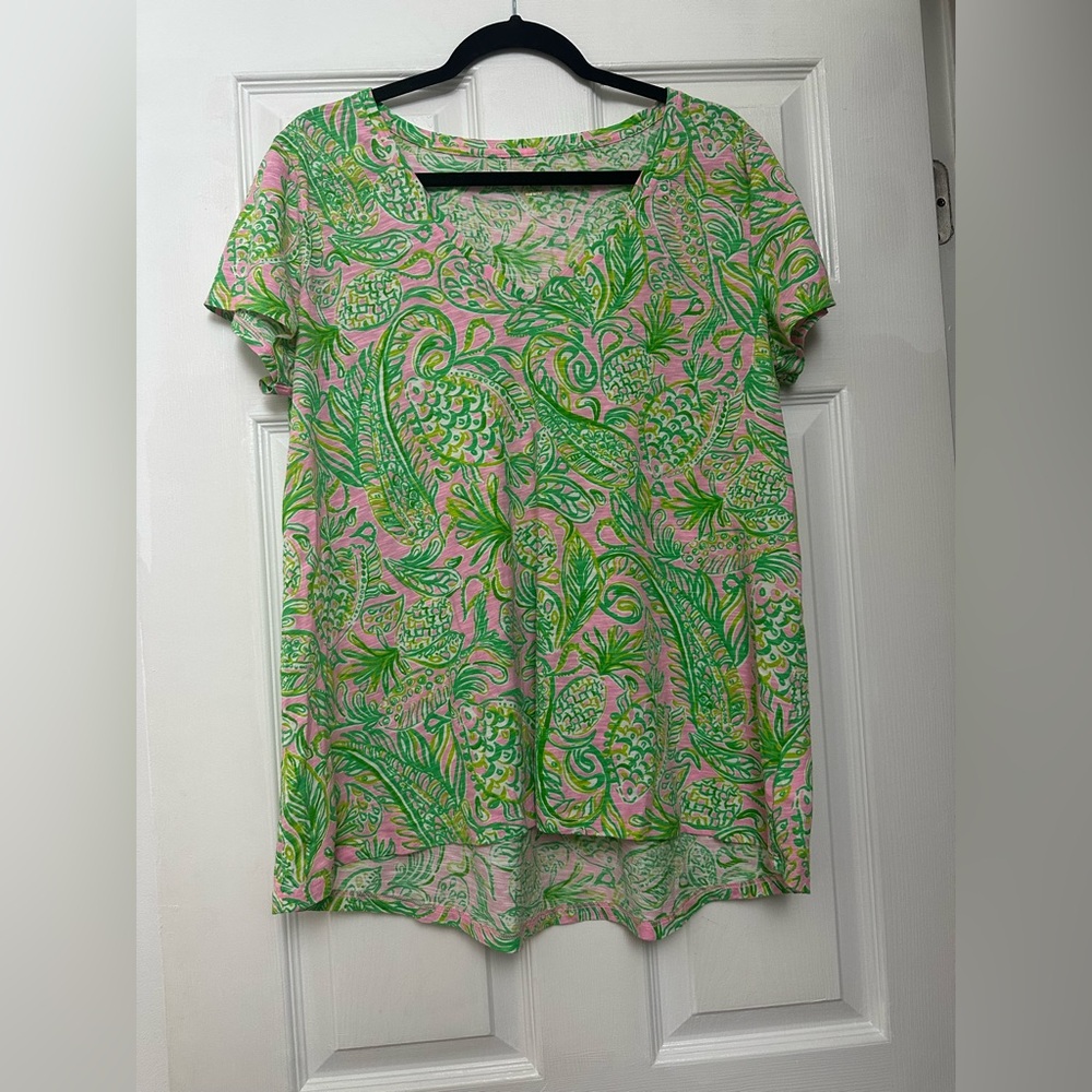 Lily Pulitzer Etta Top XL V-Neck